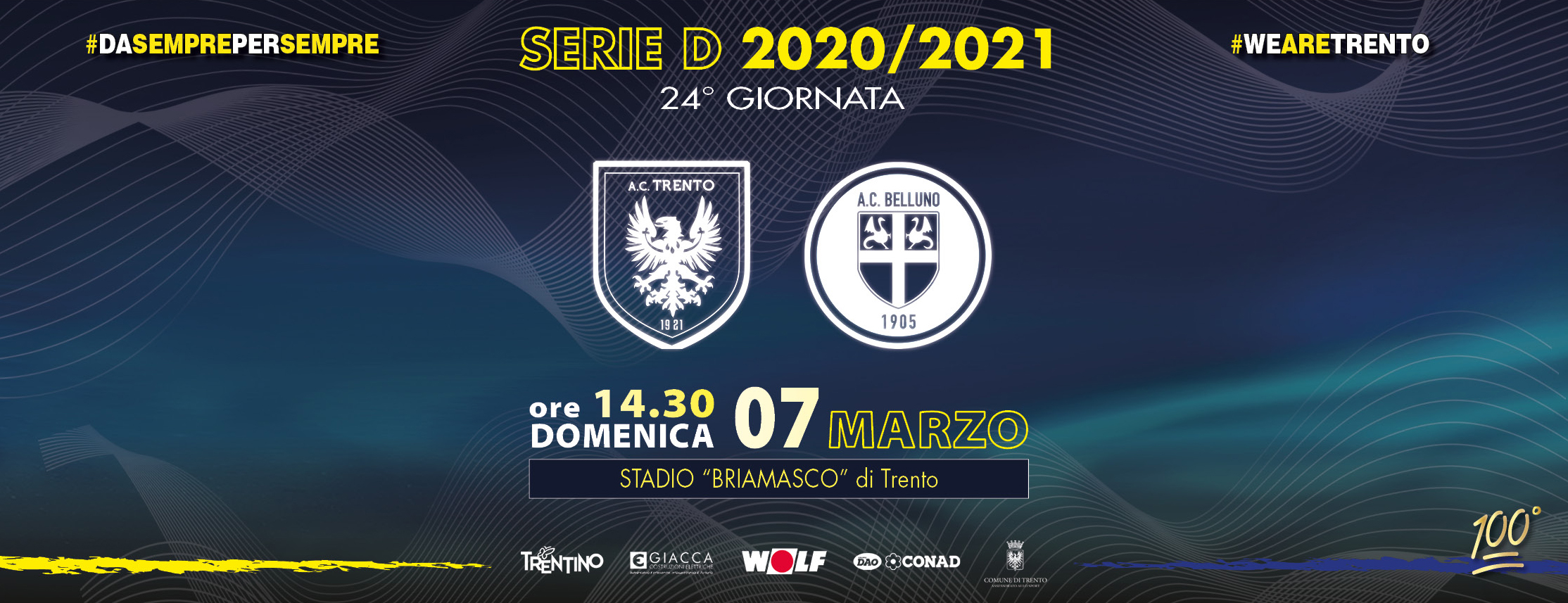 AC Trento 1921 SFIDA D'ALTA CLASSIFICA DOMENICA AL 